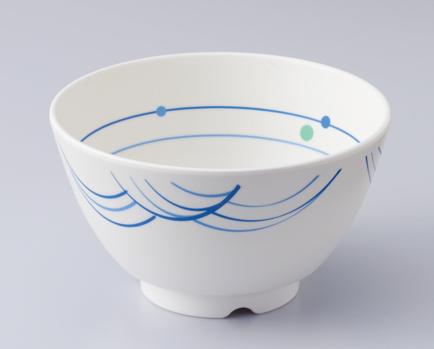 3301-0042 メラミン食器 12cm 飯碗 吉粋 目安:白飯180g (身∅12.3×7H・440ml 蓋 ∅12.4×2.7H)