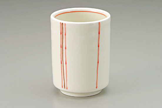 3503-0121 強化磁器 長湯呑 紅十草 ∅6.4×8.5H・180ml