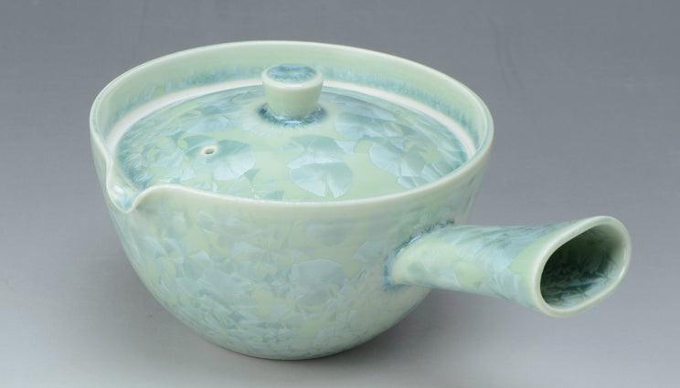 3503-0211 京焼 急須 花結晶(緑)260ml 11.5φ×H8.5cm