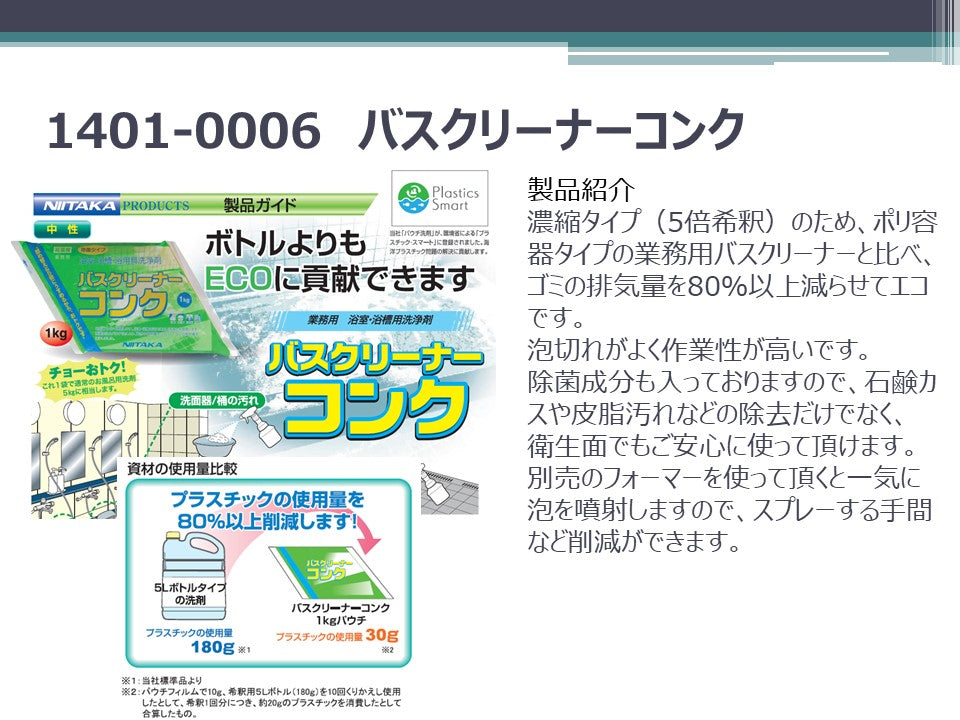 1401-0006 浴室・浴槽用洗浄剤 バスクリーナーコンク