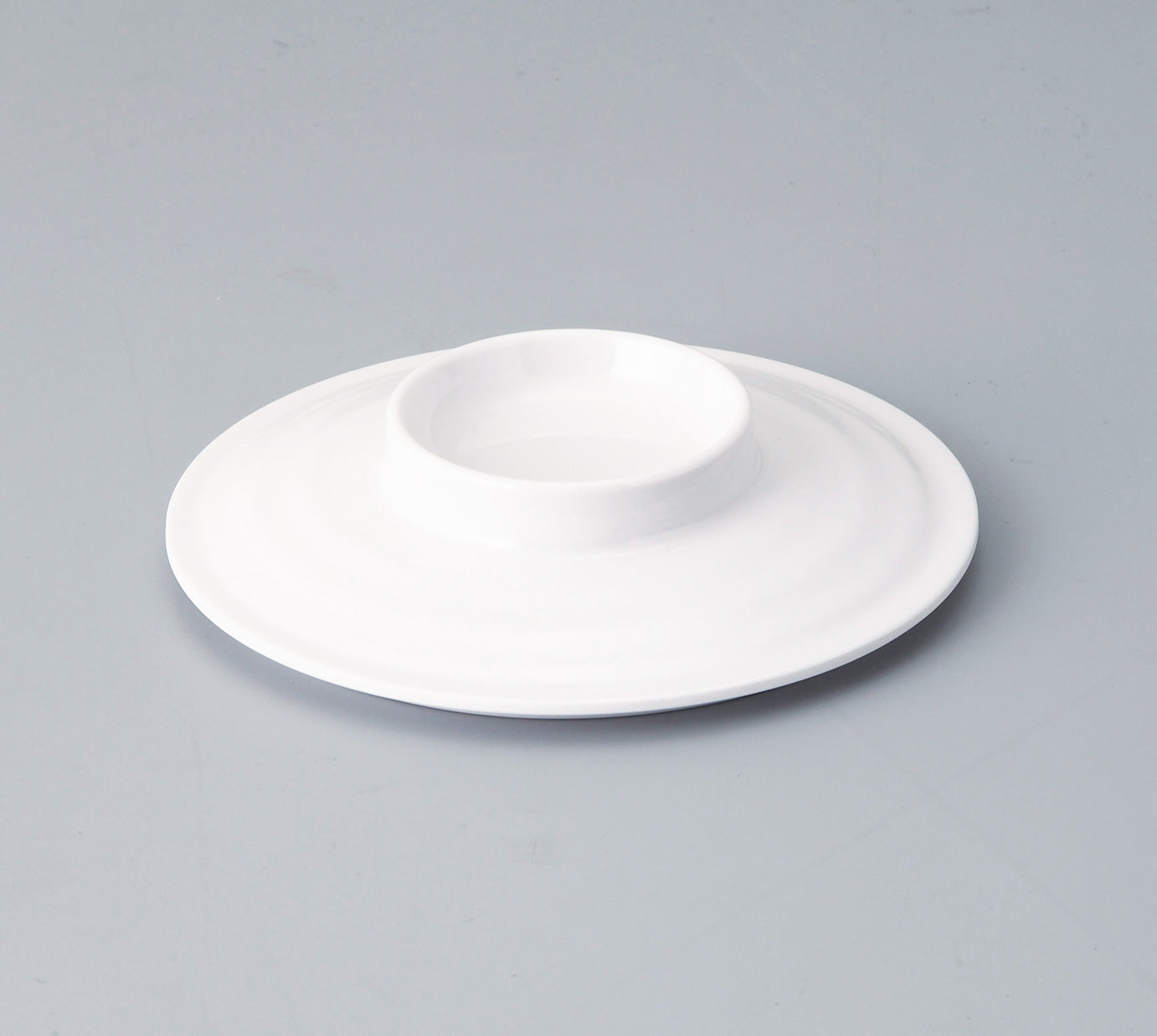 3301-0043 メラミン食器 高台多用碗・中 白 目安:白飯180g (身∅13.1×7.5H・450ml 蓋 ∅13.4×2.7H)