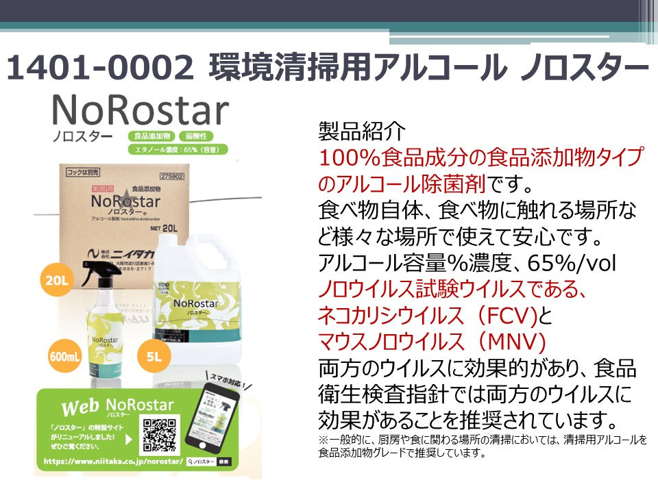 1401-0002 アルコール環境清掃剤 ノロスター