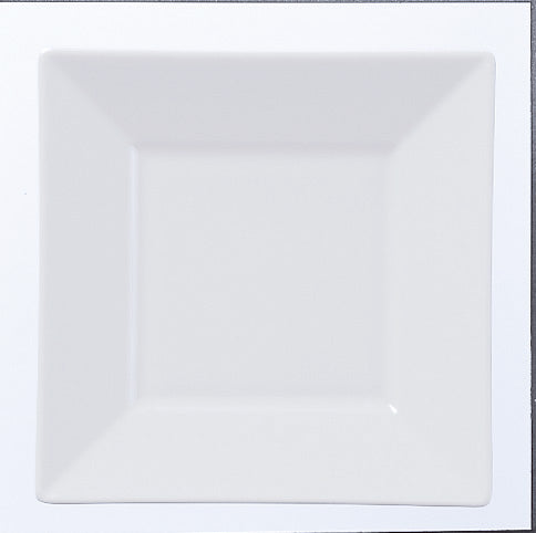 3301-0203　メラミン食器　パン皿 スクエア皿・小　ホワイト 15×15×2.2H