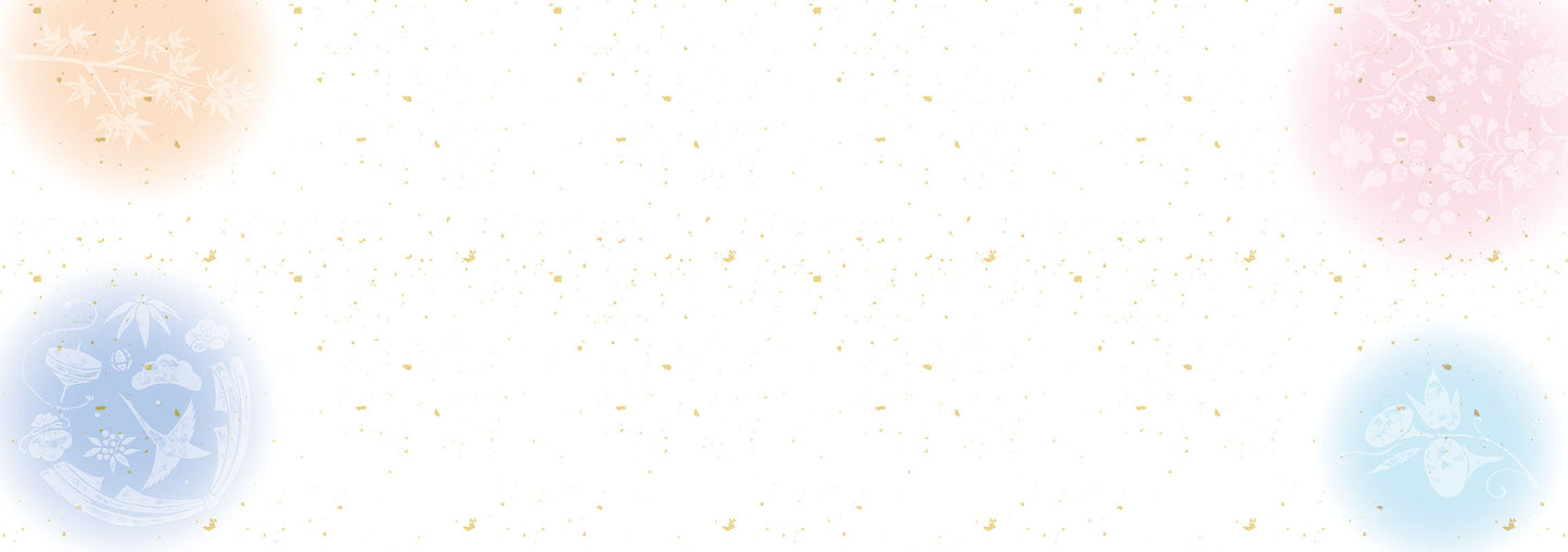 3602-0001　テーブルマット  13cm 100枚入
(38×13cm, 無蛍光,上質紙70g/㎡)
ピンク・オレンジ・黄色系