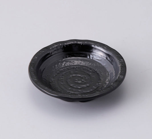 3303-0011　メラミン食器　薬味小皿　黒 ∅8.9×2.1H