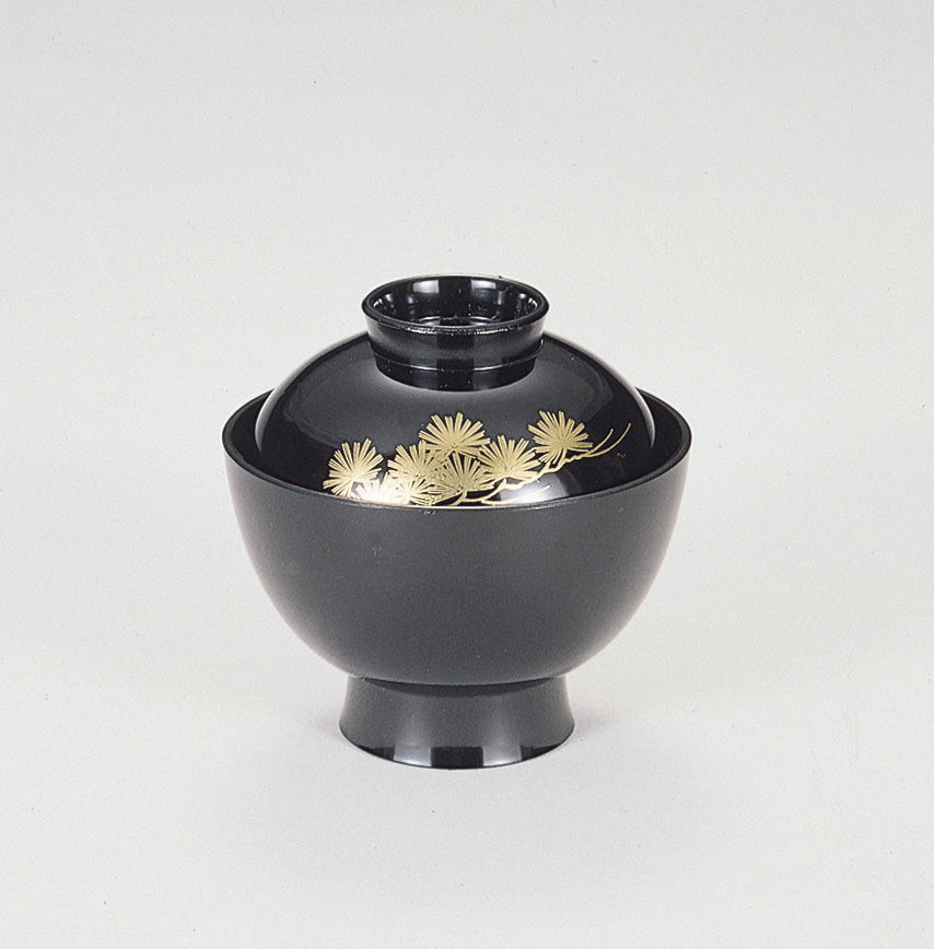 3103-0102　自社製越前漆器　食洗器OK 
耐熱3.5寸小吸物椀  （10.5φ×H10.5）
黒・溜色系シリーズ